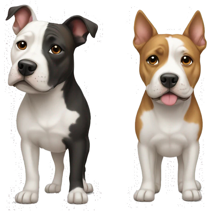 Two Amstaff friends emoji