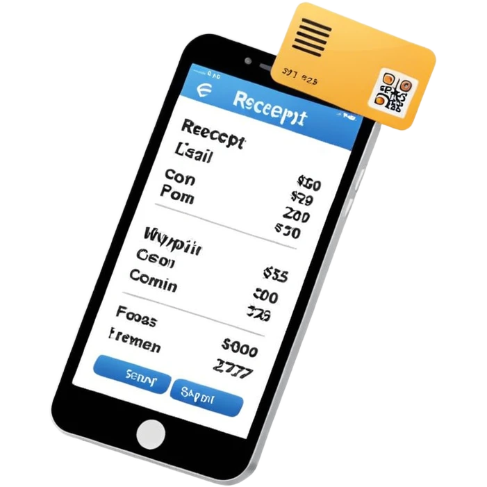 Digital receipt with payment icon emoji