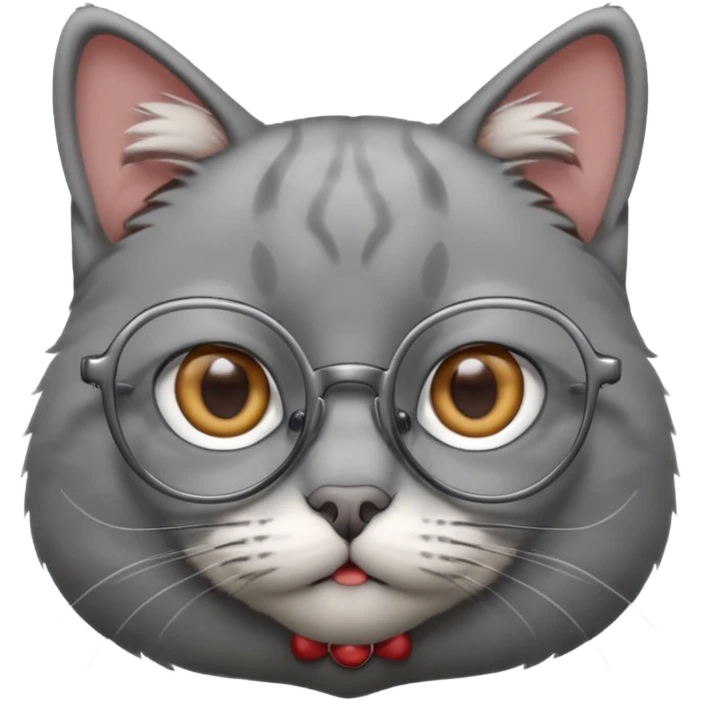 teacher cat tech smart appearance gray cat emoji