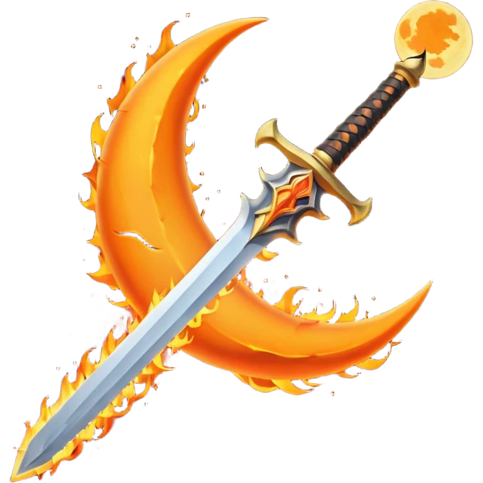 sword fire moon emoji
