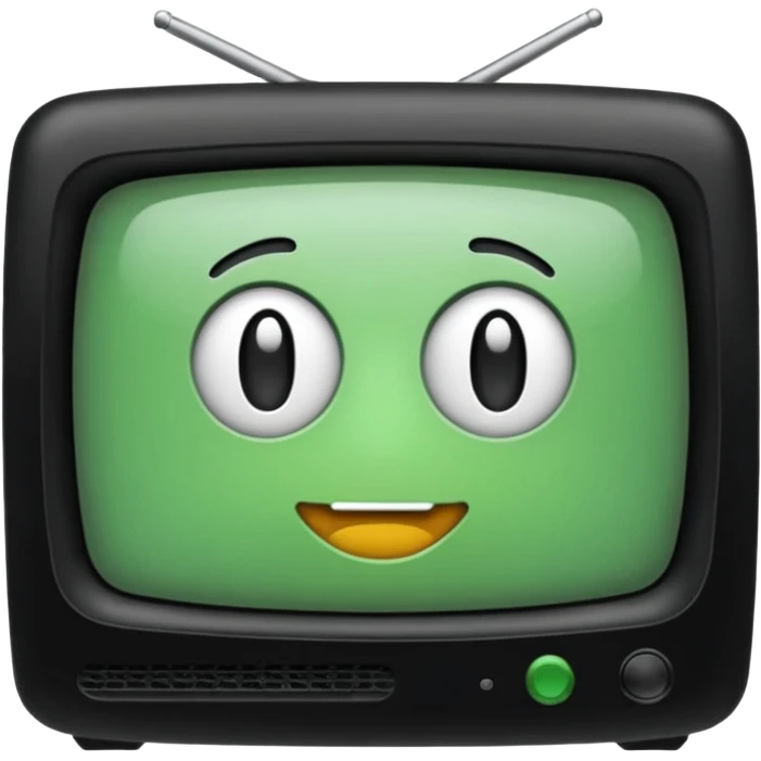 старый черный телевизор с ярко зеленым пиксельным экраном  emoji