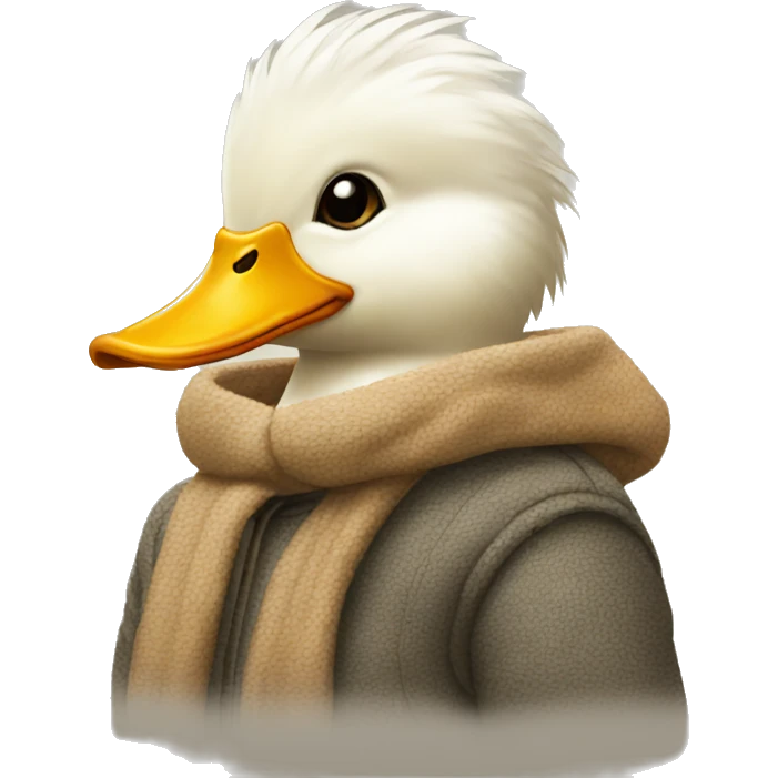 duck in warm clothes emoji