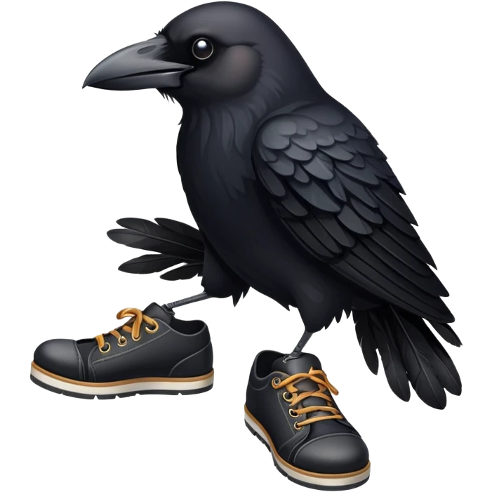 Crow with shoes emoji