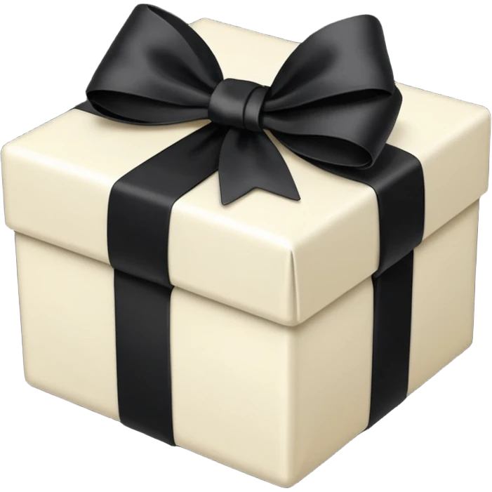 ivory present with black bow emoji
