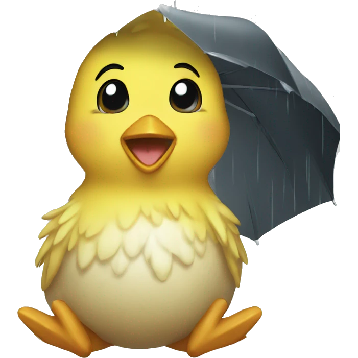 Chick in rain emoji