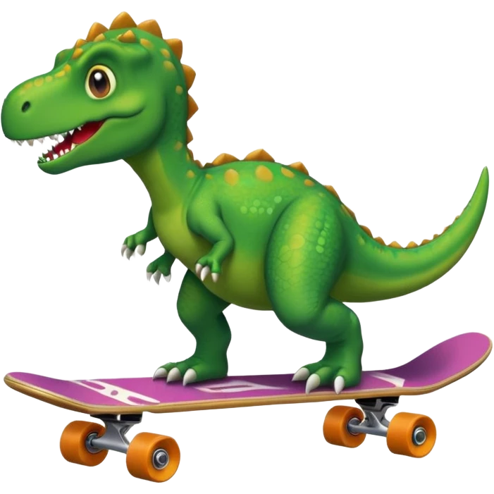 Dinosaur on a skateboard emoji