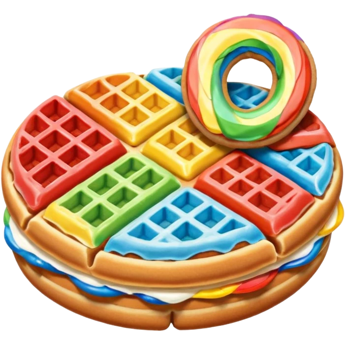 ❤🧡💛💚💙💜💗 rainbow🧇and🥖 and 🥯 emoji