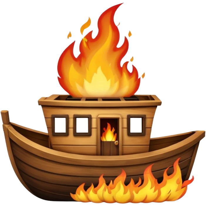 boat on fire emoji
