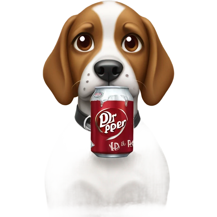 Dog drinking Dr Pepper  emoji