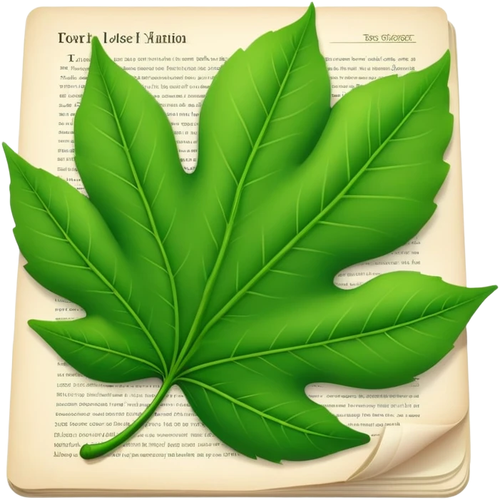 document with text and a leaf emoji