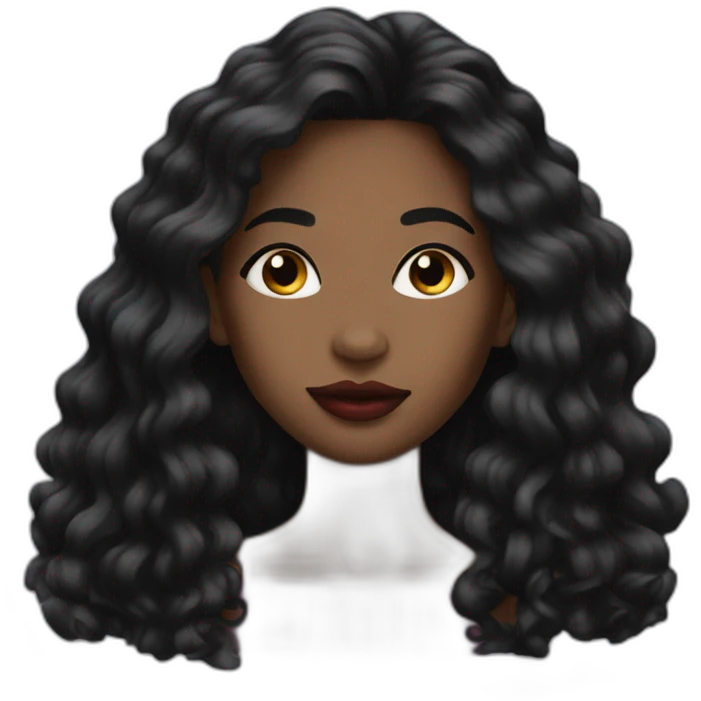 Beautiful Black women long hair lipstick emoji