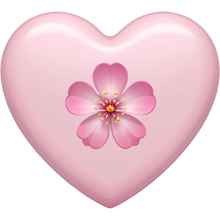 white heart emoji with a single sakura blossom emoji