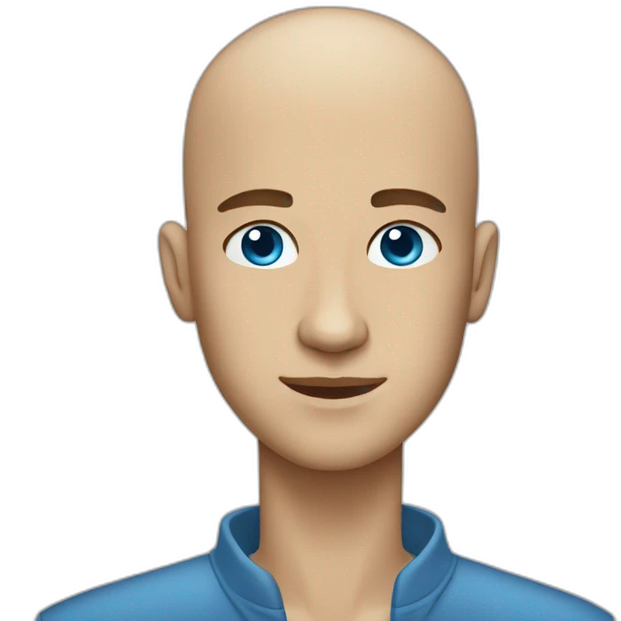 shaved head guy blue eyes emoji