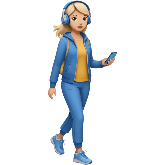 women walking with music full body emoji