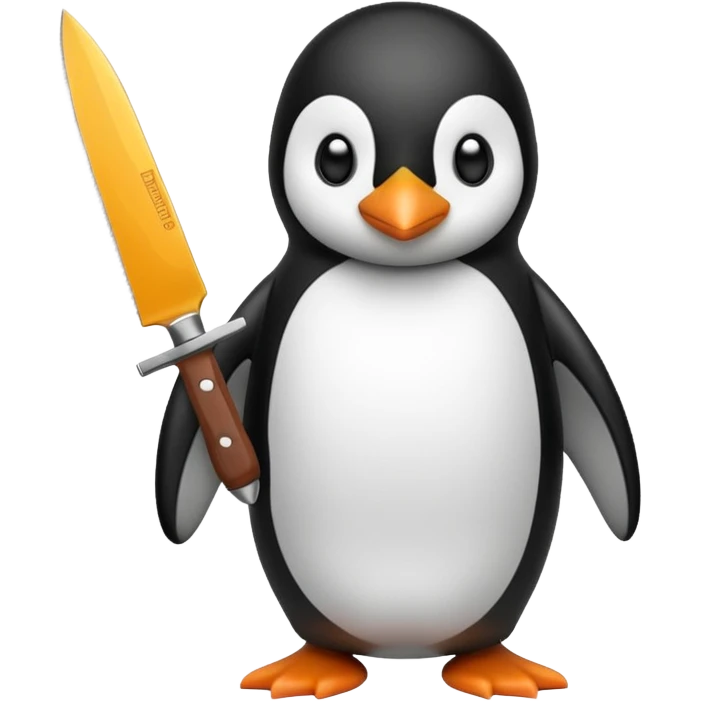 pingüino con un cuchillo emoji