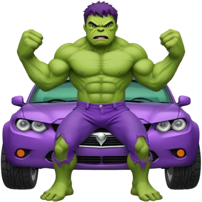 Hulk smashing a car emoji