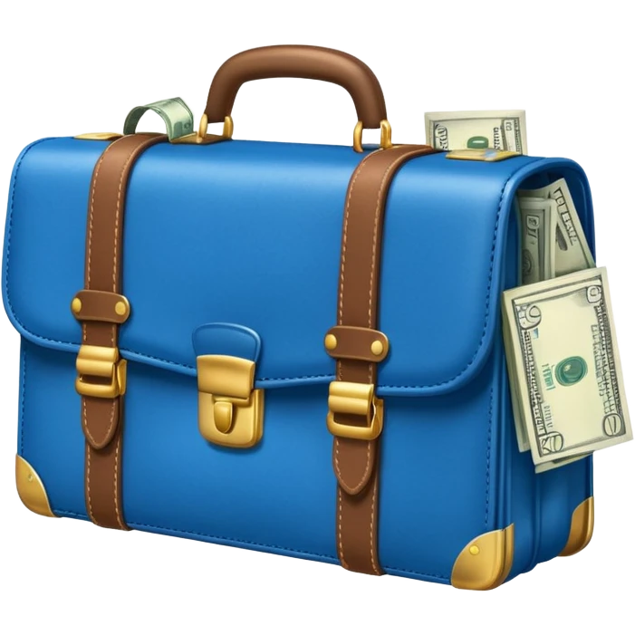 BLUE briefcase AND MONEY emoji
