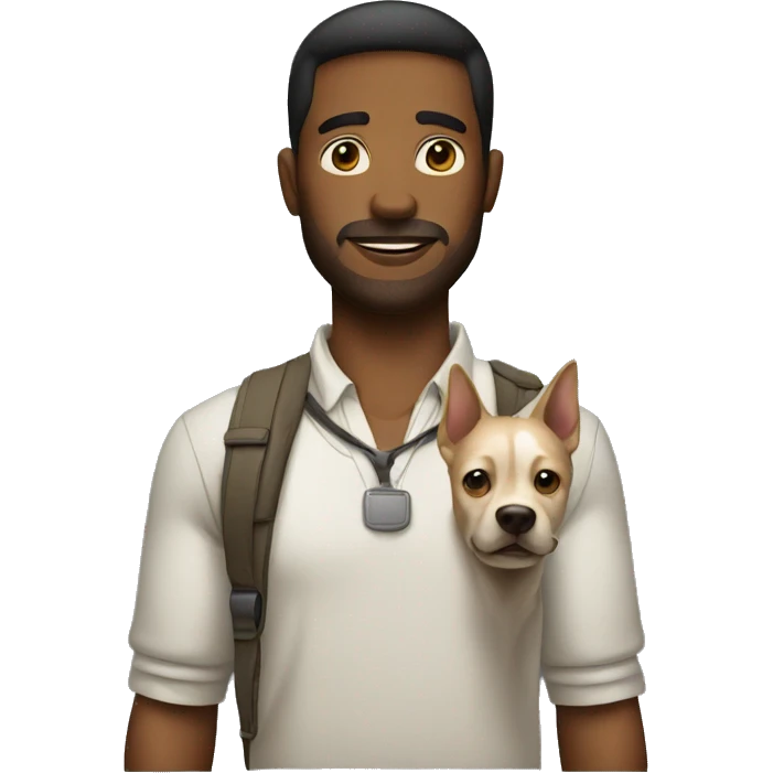 A man with dog emoji