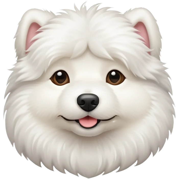 white furry dog portrait emoji