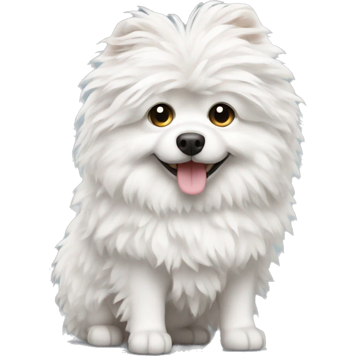 White curly Pom Pom dog emoji