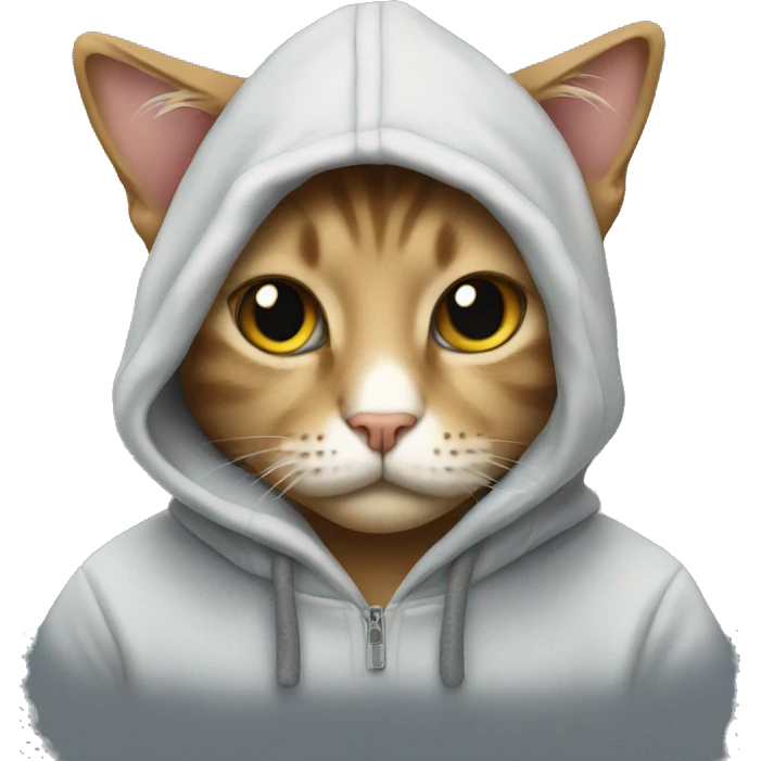 Cat wearing a hoodie emoji