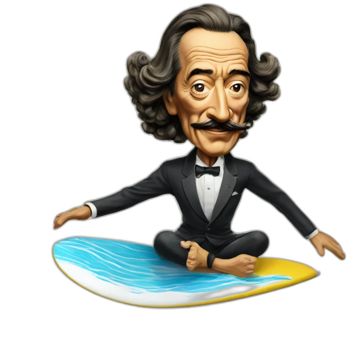 salvador dali surfing emoji