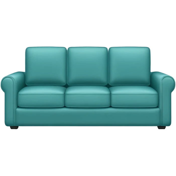 Square teal three-seater sofa  emoji