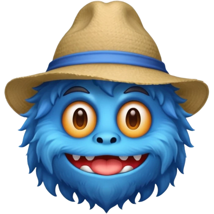 blue monster with hat emoji