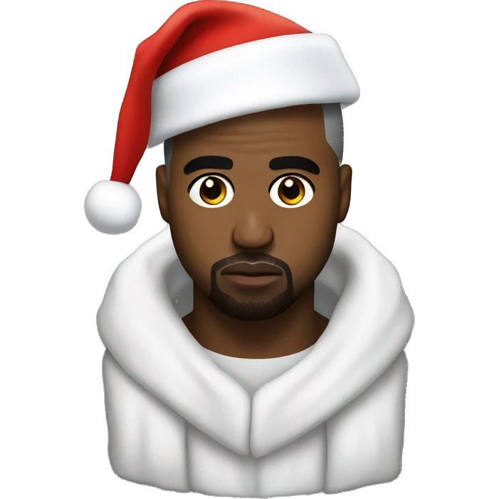 Kanye west wearing a Santa hat  emoji