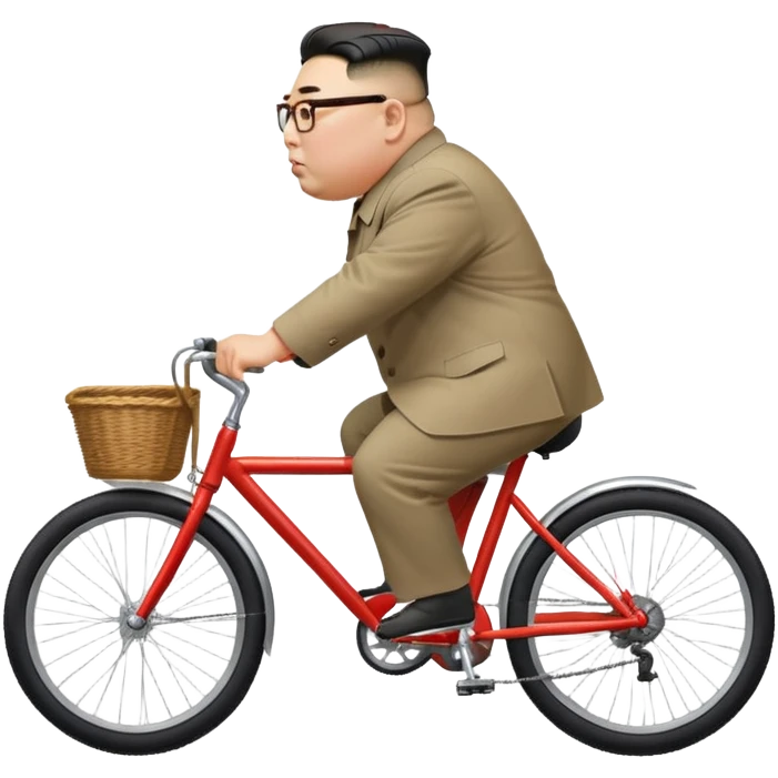 Kim Jong Un riding a bicycle from side view emoji