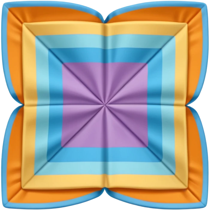 square flapped patterned napkin emoji