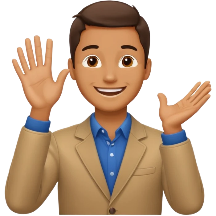clap hand with men head in between emoji