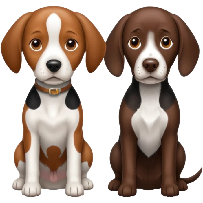 beagle and german shorthaired pointer side by side emoji