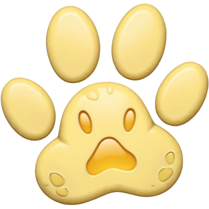 a pastel yellow pawprint emoji