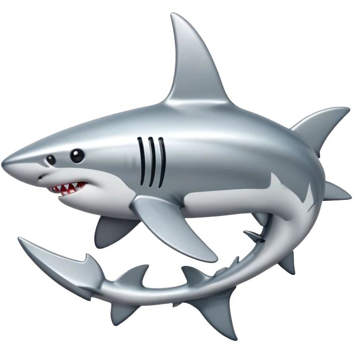 metallic anchor with shark features emoji