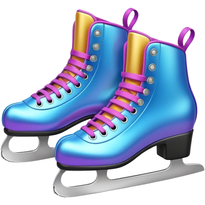 ice skates,colorful, Snow Gear,negative: character. emoji