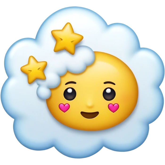emoji with thought bubble with stars and hearts inside emoji
