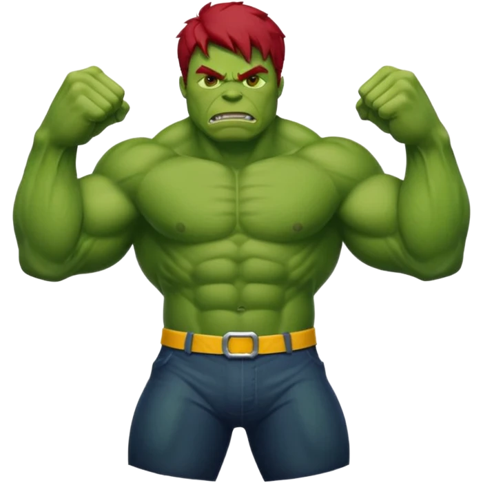 Hulk with red hair  emoji
