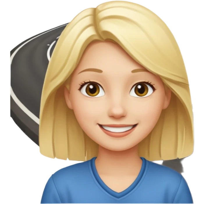 generate an emoji a blond girl next to a roadkerb emoji