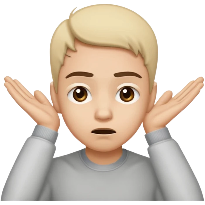 Person leaning forward with one hand behind their ear, eyebrows raised, confused face, as if saying "What? emoji