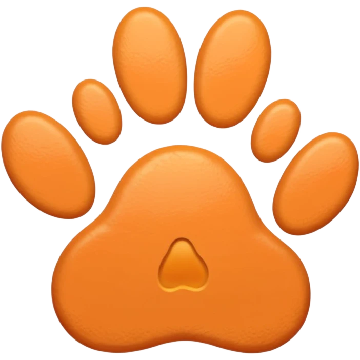 a pale pastel orange pawprint emoji