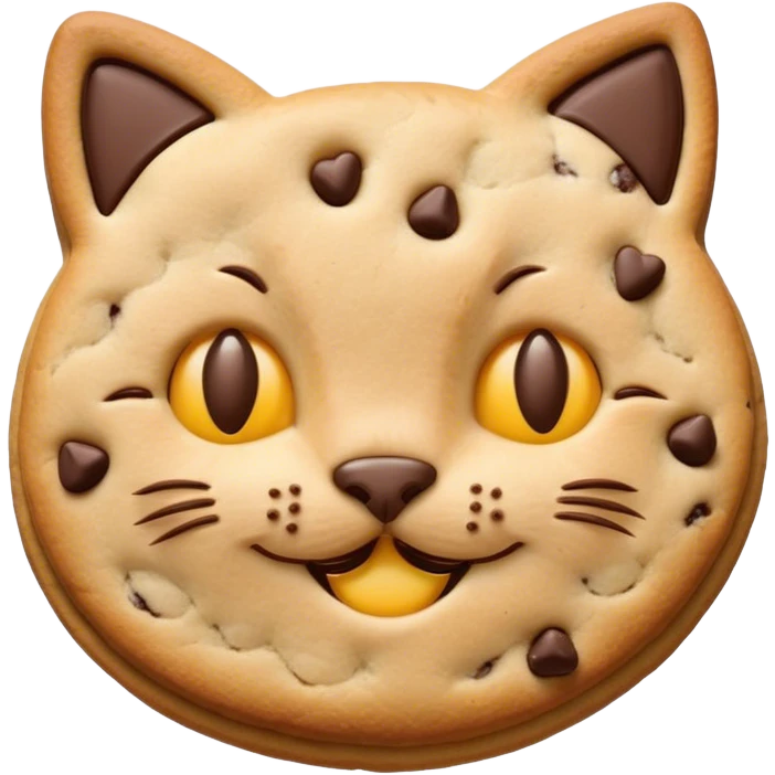 Un cookie en forme de chat emoji