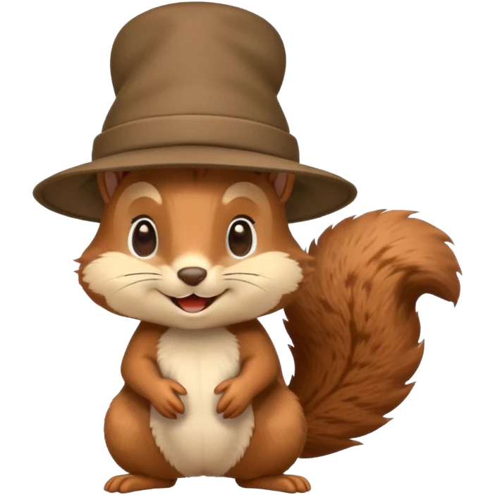Happy squirrel with hat emoji