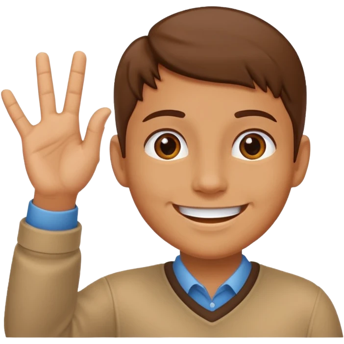 saying hello avatar up hand emoji