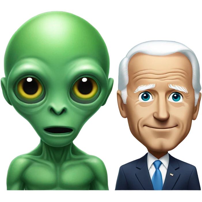 Joe Biden with an alien emoji