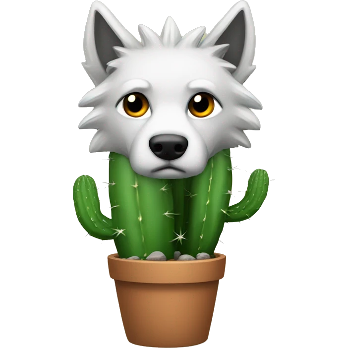 a wolf cactus emoji
