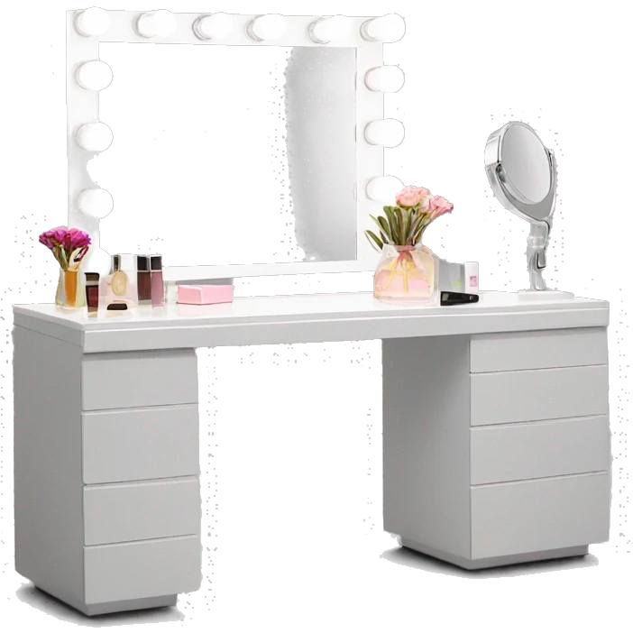 Vanity table with led light emoji