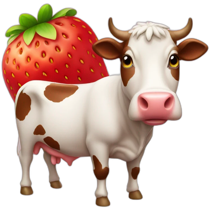 Strawberry cow emoji