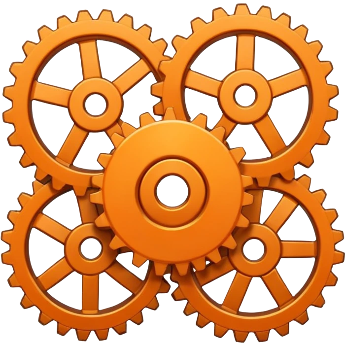 Orange flattened gear emoji