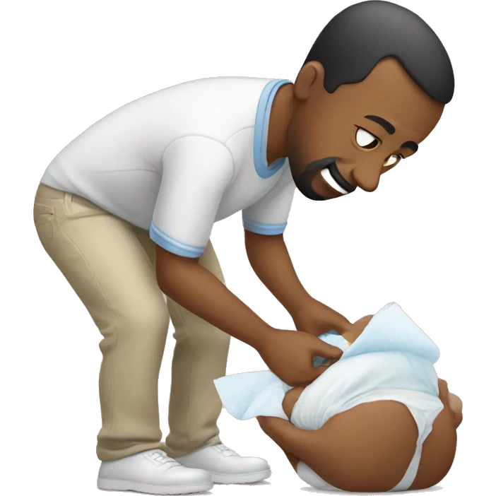 dad changes diaper emoji